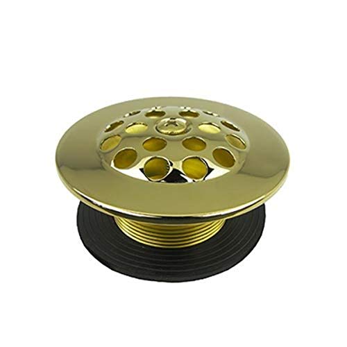 Polished Brass Bathtub Drain Snap In Grid Style with Brass Bushing